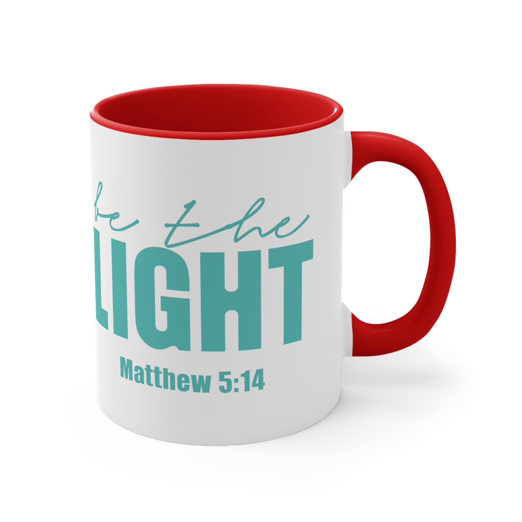 Accent Ceramic Mug 11oz Be The Light Inspirational Art Illustration, Green-4