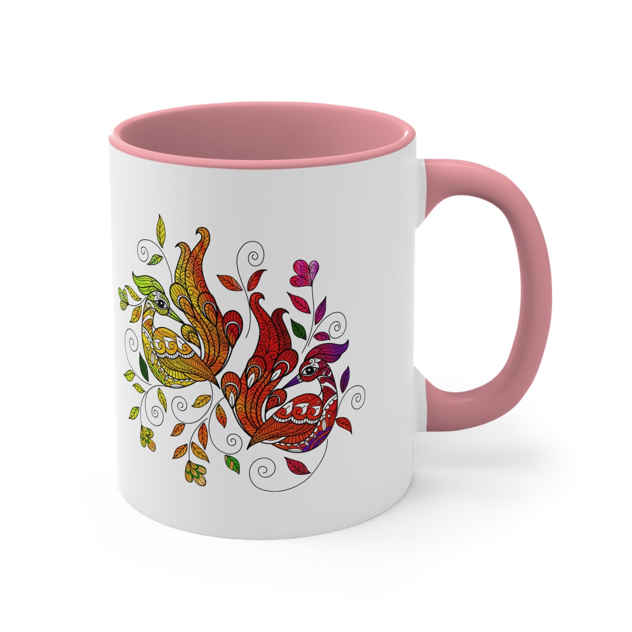 Accent Ceramic Mug 11oz i Shall Not Be Weary In Well Doing Wild Peacock Print-3