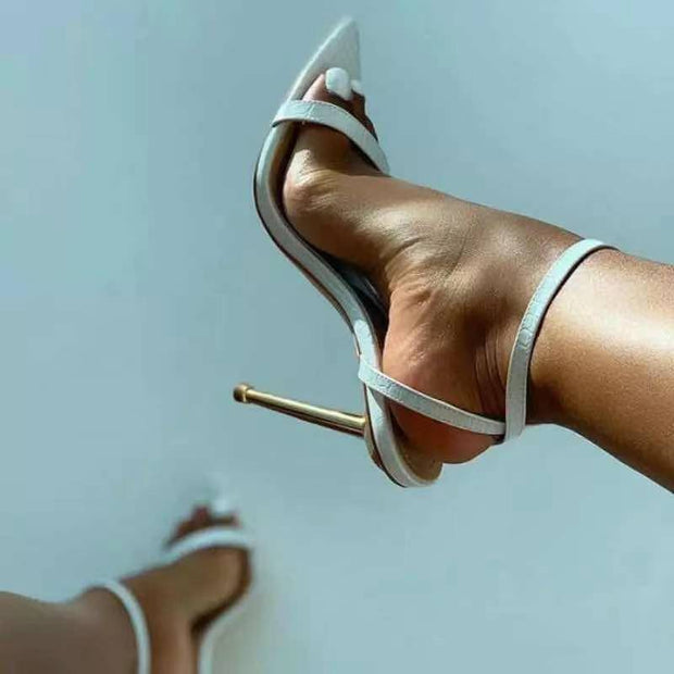 Pointed Toe Stiletto High Heel Sandals Women Summer Shoes