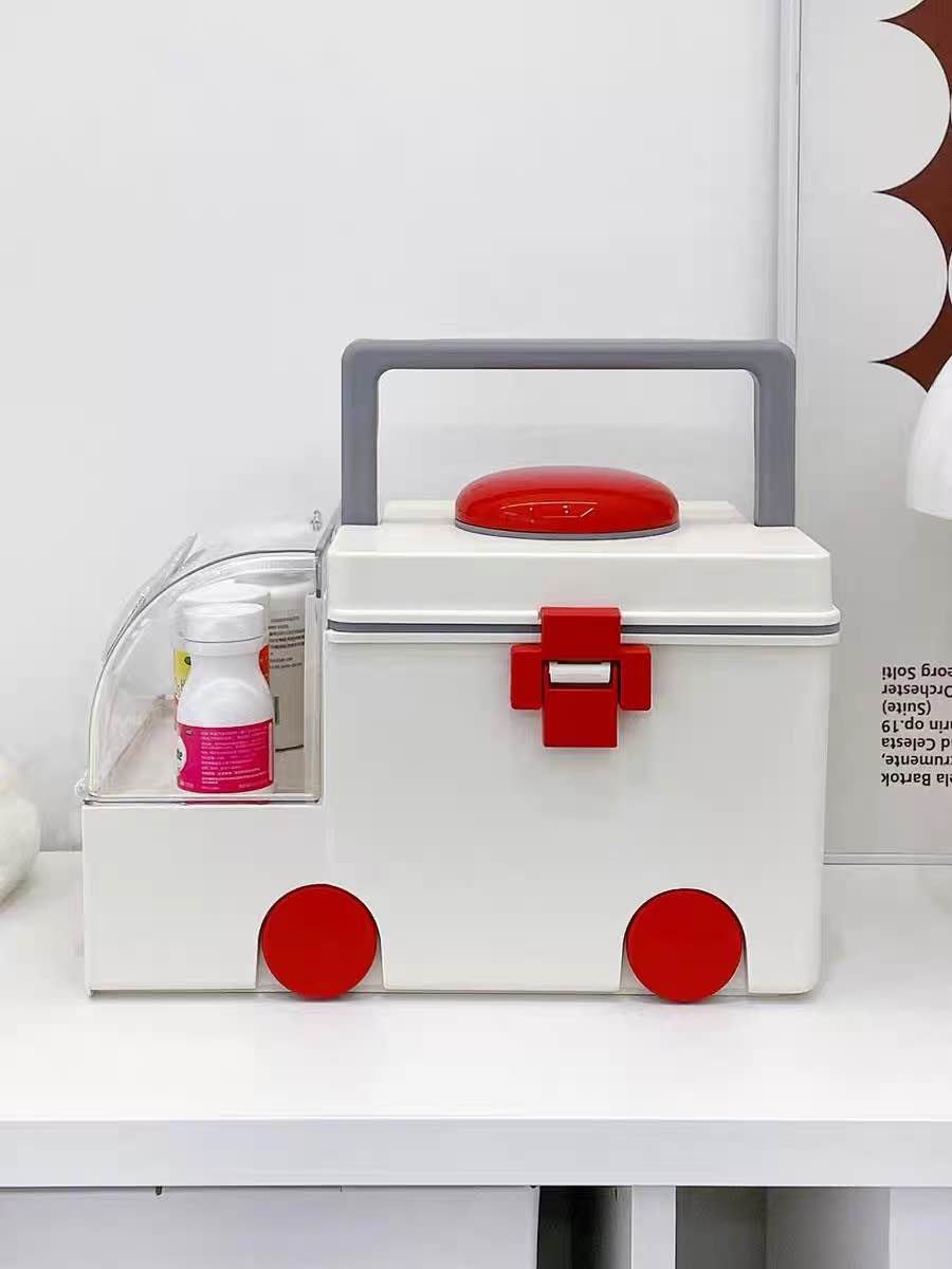 Ambulance Family First Aid Kit - Cute Medicine Lock Storage Box Organizer-5