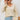 Apricot Ribbed Texture Lace Trim V Neck Long Sleeve Top-3