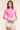 Pink Plain Tight Fit Long Sleeve Round Neck Bodysuit-0