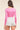 Pink Plain Tight Fit Long Sleeve Round Neck Bodysuit-1