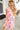 Pink Abstract Dress - Floral Ruffle Trim Flutter Sleeve Buttoned-1