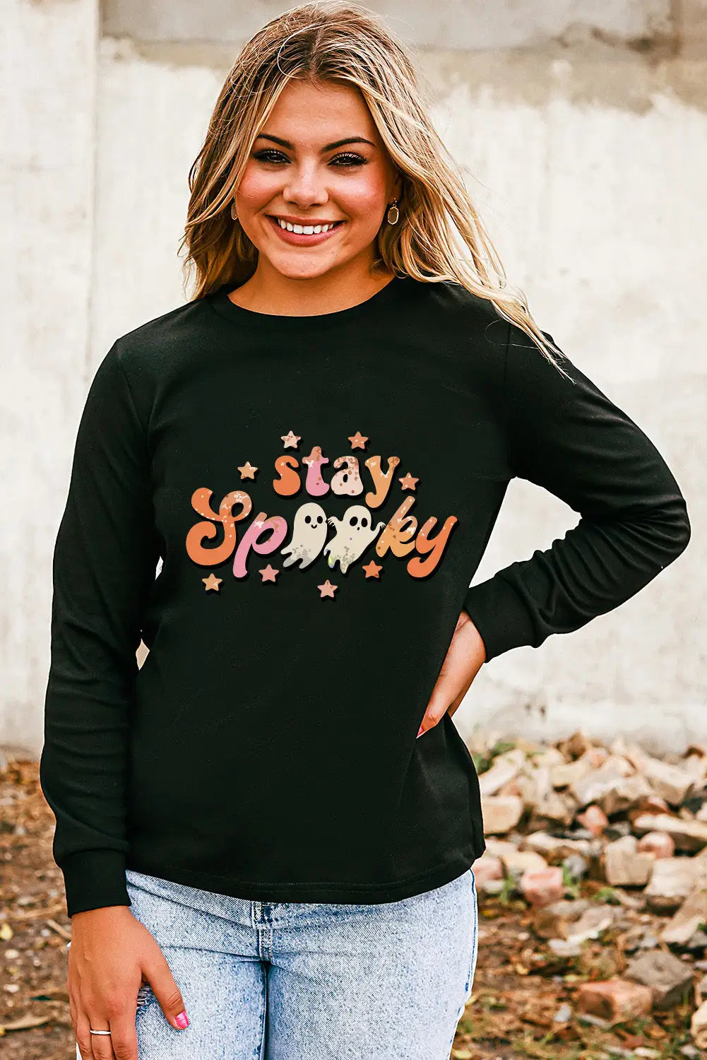 Black Christmas Pattern Sequined Crewneck Sweatshirt-81