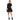 Black Contrast Polka Dot Frill Mock Neck Babydoll Dress Women Spring Long Sleeve Casual Flared Smocked Short Dresses-1