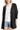 Black Heather Knit Pocketed Button Front Cardigan-2