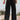 Black Shirred High Waist Plus Size Wide Leg Pants-0