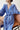 Blue Retro Hooded Stripe Bathrobe, 100% ORGANIC Long-stapled Cotton-4
