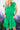 Bright Green Split V Neck Elastic Waist Ruffled Dress-0