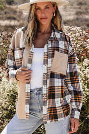 Thermal Plaid Patchwork Shacket-0