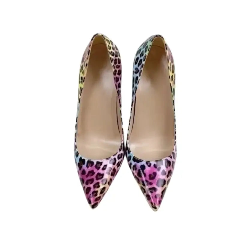 Colorful Leopard Print Stiletto High Heels Shoes-8