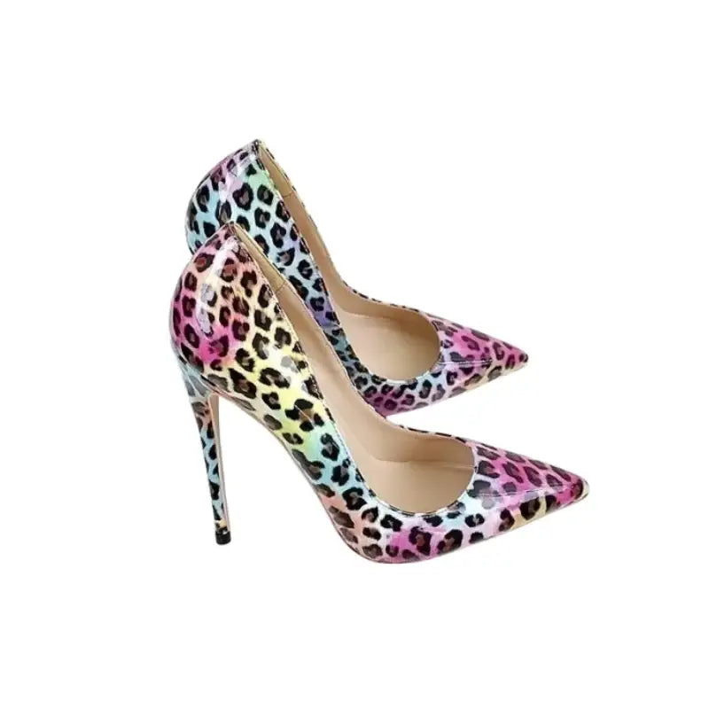 Colorful Leopard Print Stiletto High Heels Shoes-6