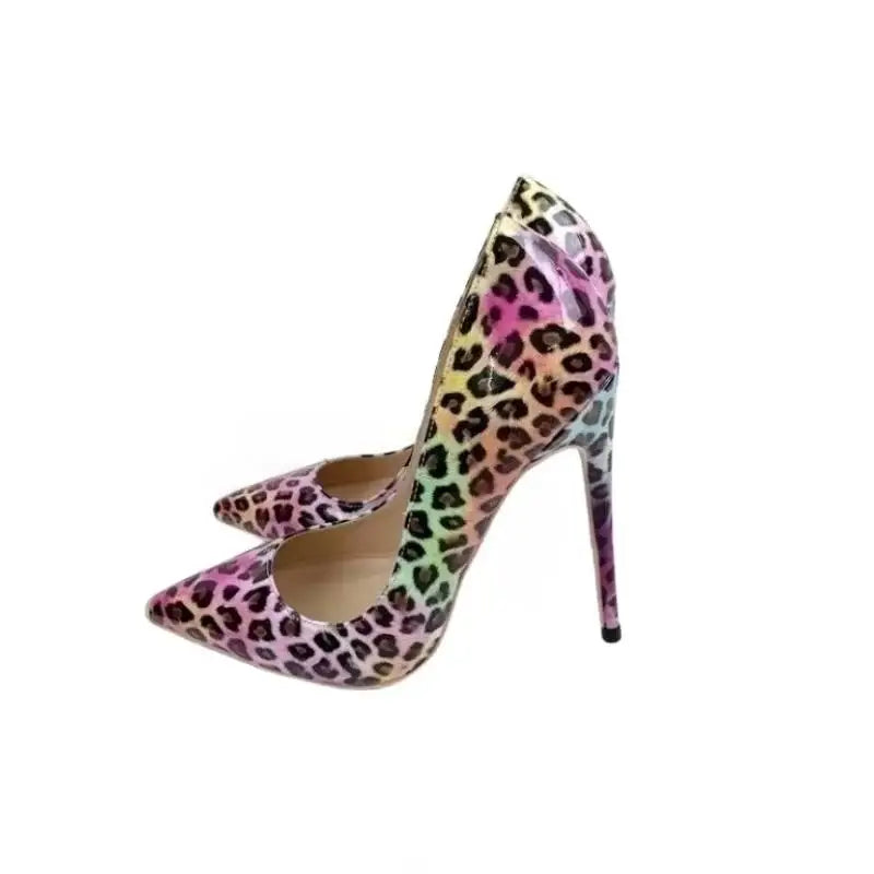 Colorful Leopard Print Stiletto High Heels Shoes-1