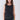 Black Solid Sleeveless Raw Hem Detail Round Neck Basic Tank Top-0