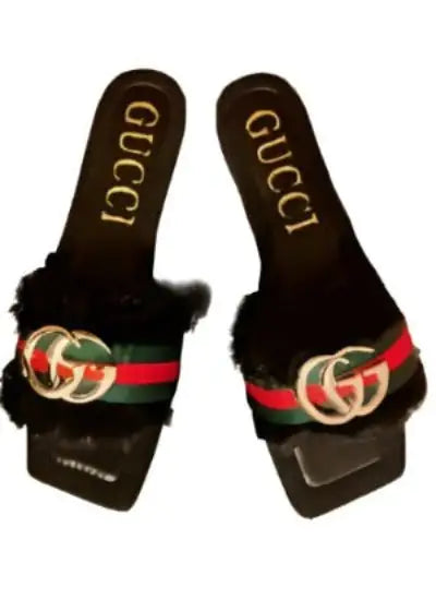 Gucci Design Fur Slide Sandals