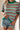 Dark Green Striped Pattern Contrast Trim Pointelle Knit T Shirt-0