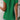 Dark Green Wavy Textured Mock Neck Cap Sleeve Top-1