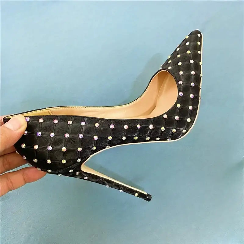 Diamond High Heel Stiletto Shoes-2