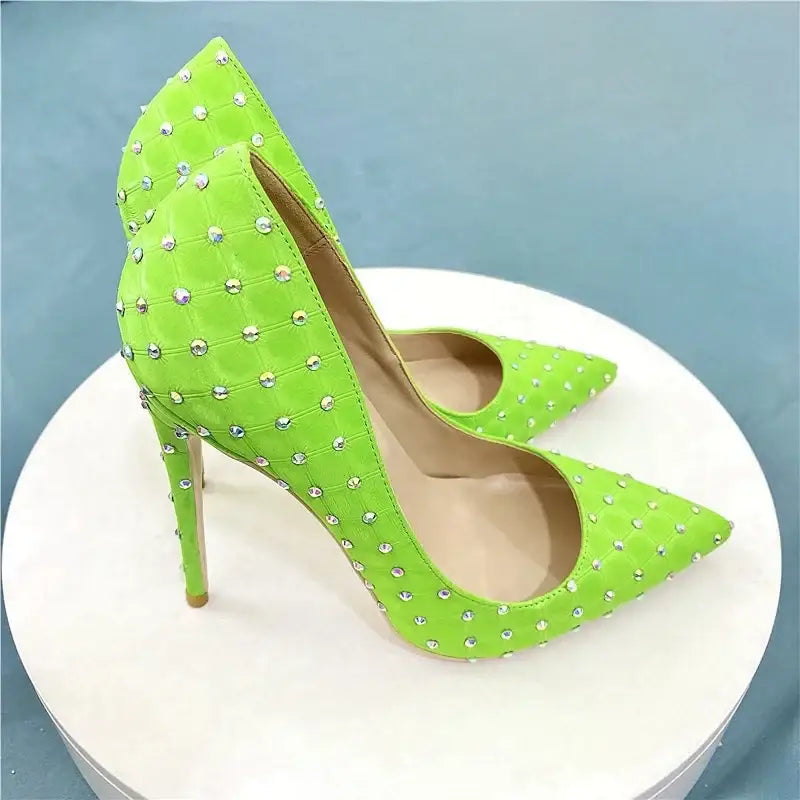 Diamond High Heel Stiletto Shoes-3