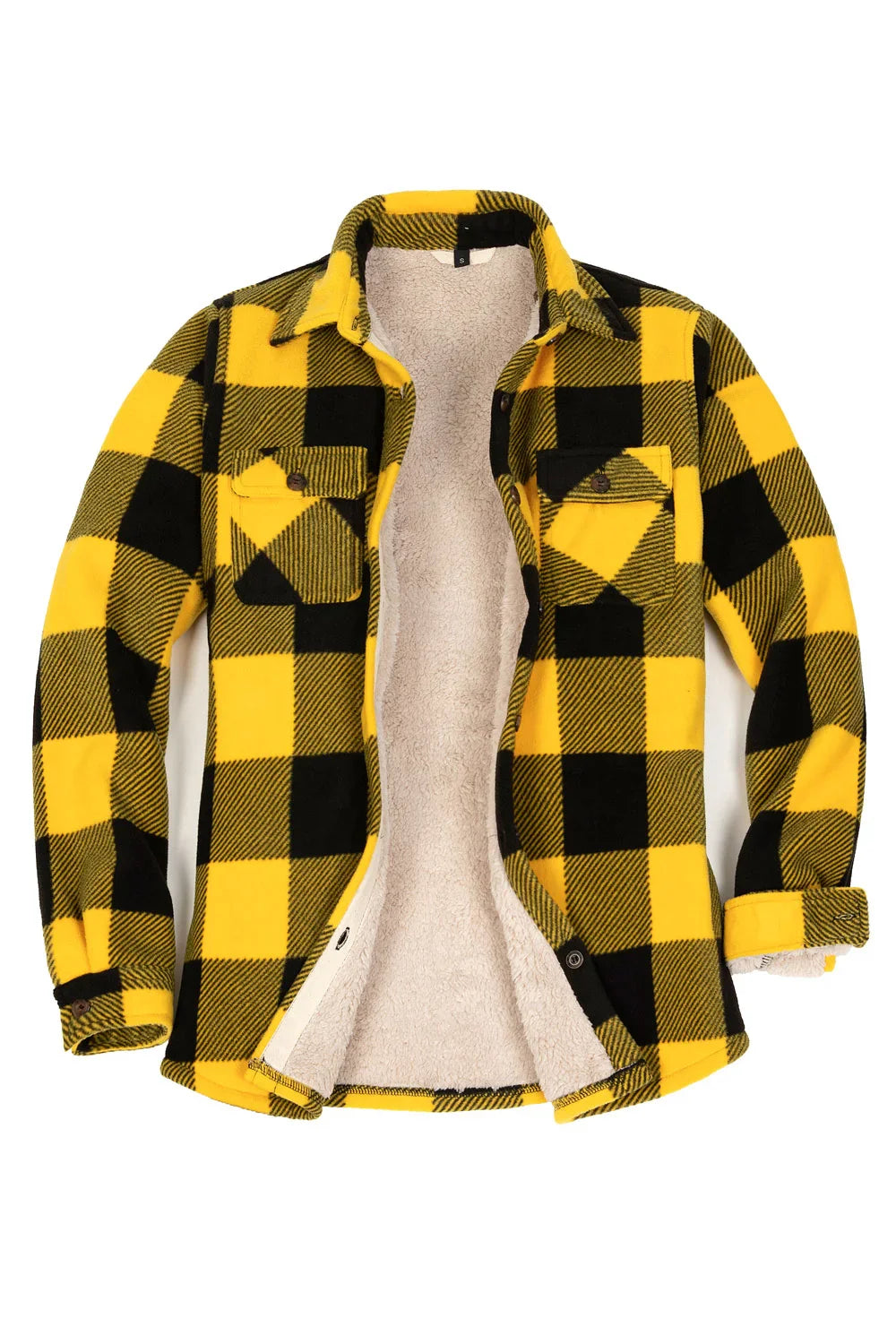 Women's Sherpa Lined Throughout Shirt Jacket Button Up Plaid Jacket-6