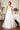 V-Neck Floral Embroidery Sequin Mesh Wedding Gown w/ Lace Up Back-0