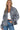 Gray Chest Pockets Drop Shoulder Loose Denim Jacket-12