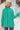 Green Striking Pleated Flared Cuff Long Sleeve Blouse-1