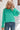 Green Striking Pleated Flared Cuff Long Sleeve Blouse-3