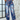 Floral Printed Wide Leg Pants Women's Jeans