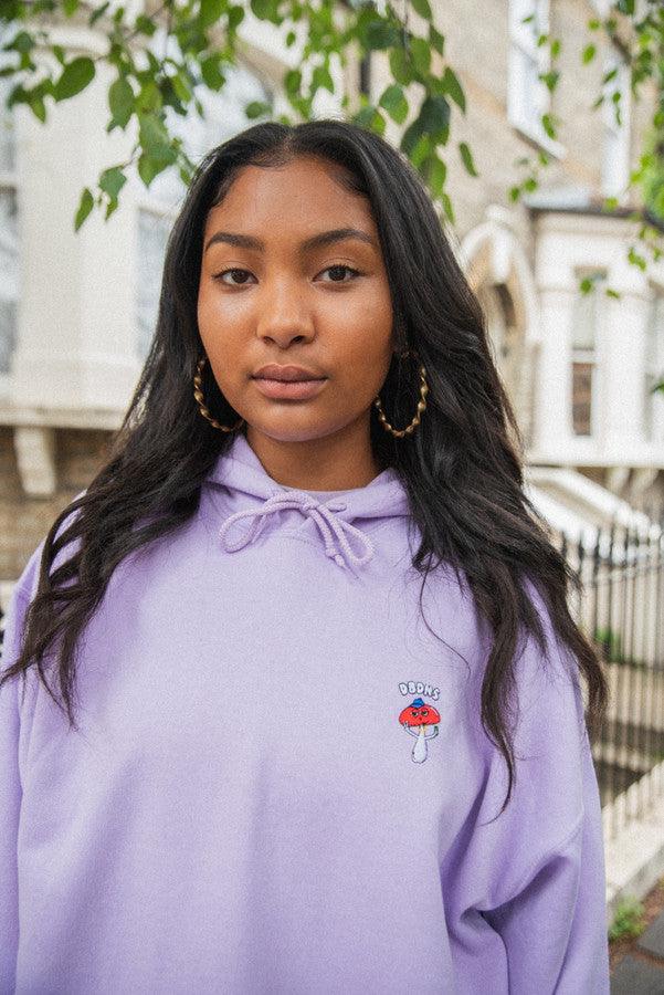 Hoodie in Lilac with Bro Shroom Embroidery-0