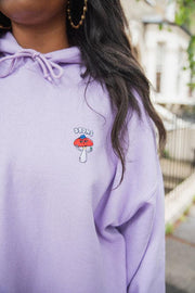 Hoodie in Lilac with Bro Shroom Embroidery-2