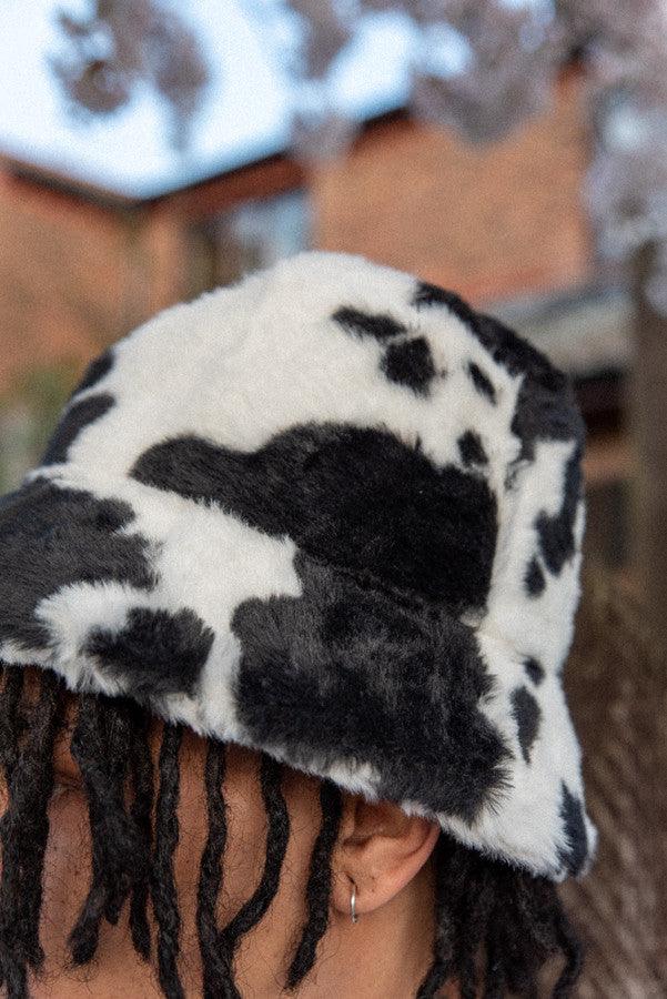 Bucket Hat Soft & Fluffy Cow Print-3