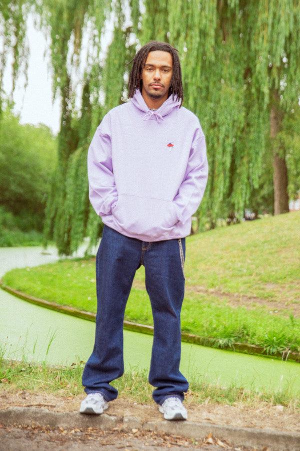 Hoodie in Lilac with Bro Shroom Embroidery-3