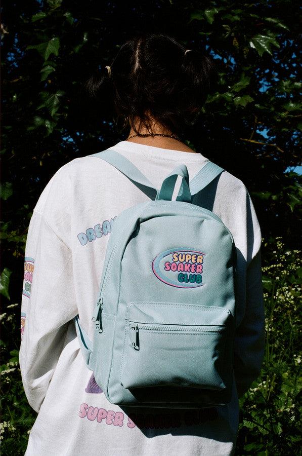 Blue Mini Backpack With Super Soaker Embroidery-1