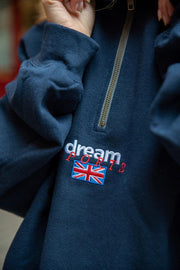 1-4 Zip Sweatshirt In Navy With Dream Sports Embroidery-2