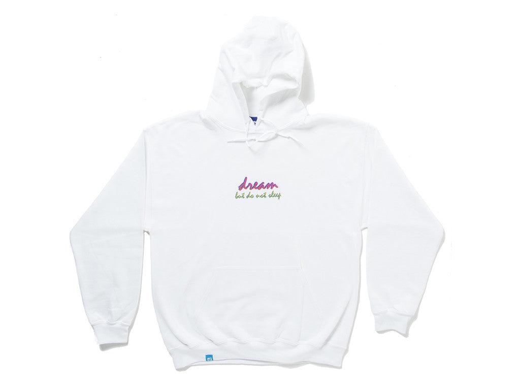 90s Logo Design On White Hoodie-5