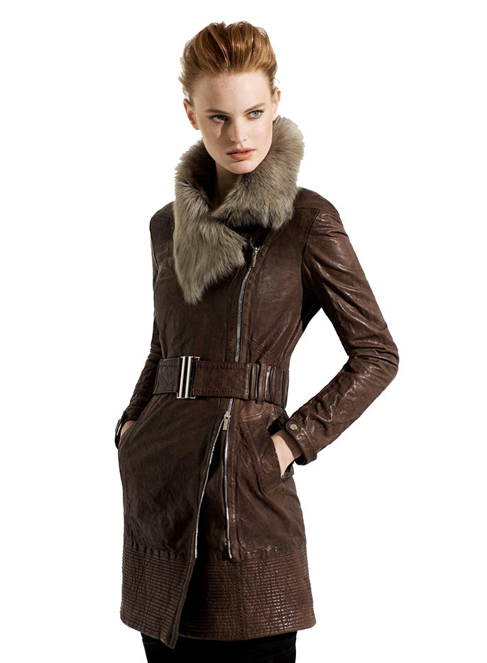 Women's Veg Leather Coat-0