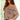 Khaki Hollowed Knit V Neck Dolman Sleeve Sweater-2