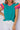 KnitT-Shirt - Turquoise Contrast Flutter Sleeves Sweater-0