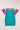 KnitT-Shirt - Turquoise Contrast Flutter Sleeves Sweater-3