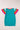 KnitT-Shirt - Turquoise Contrast Flutter Sleeves Sweater-4