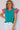 KnitT-Shirt - Turquoise Contrast Flutter Sleeves Sweater-2