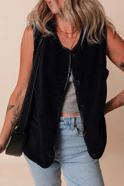 Leather Contrast Fleece Vest-2