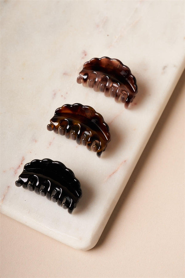 3pcs Brown And Black Mini Butterfly Clips-0