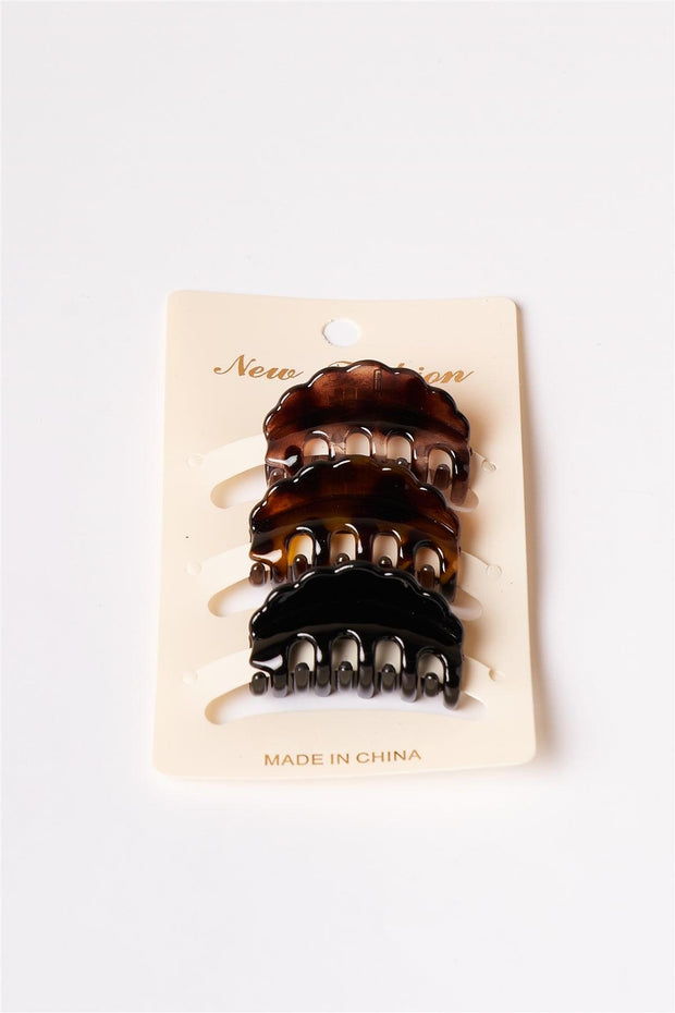 3pcs Brown And Black Mini Butterfly Clips-2