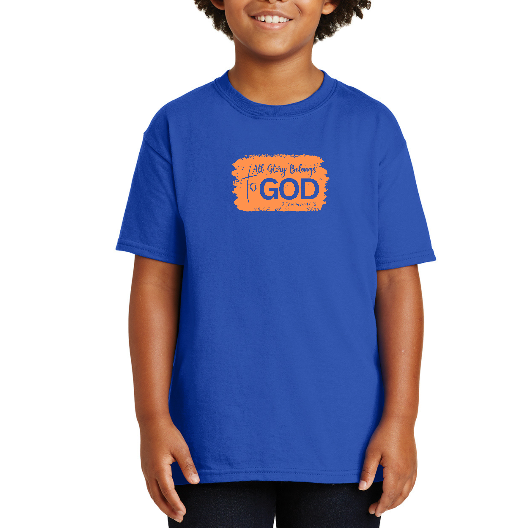 Youth Short Sleeve Graphic T-Shirt, All Glory Belongs To God-3