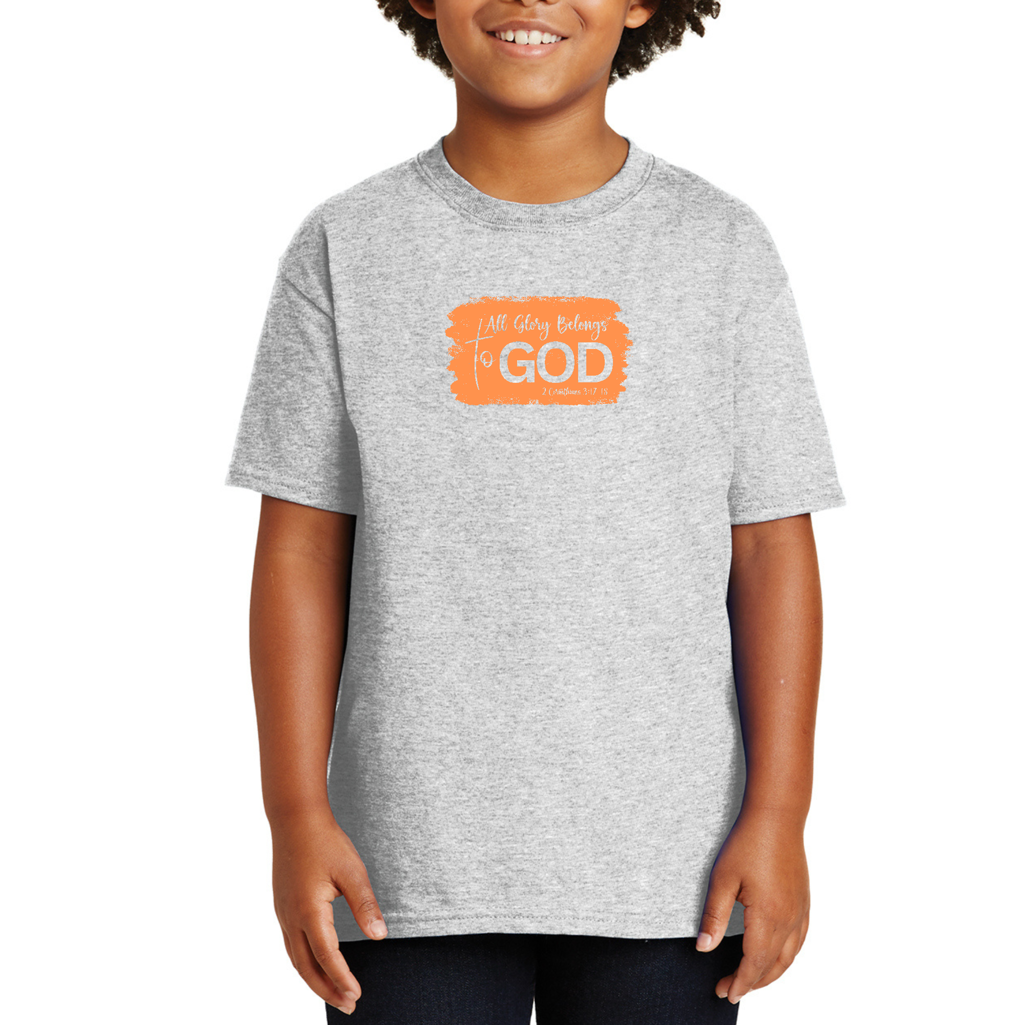 Youth Short Sleeve Graphic T-Shirt, All Glory Belongs To God-5