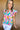 Multicolor Blouse - Abstract Print Notched Neck Flutter Sleeve-3