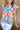 Multicolor Blouse - Abstract Print Notched Neck Flutter Sleeve-0
